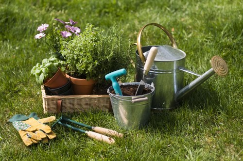 Garden maintenance in Gunnersbury with well-kept lawn and borders